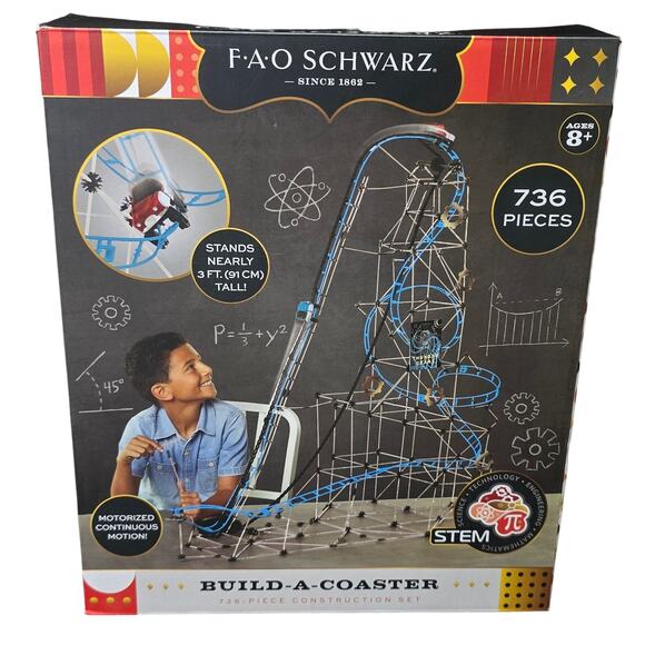 FAO Schwarz Roller Coaster Build Set 736 Piece Buildable Coaster - Picture 8 of 8